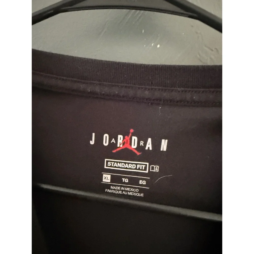 Jordan Mens Dri-FIT Graphic T-Shirt Black Standard Fit XL Jumpman Logo Tee